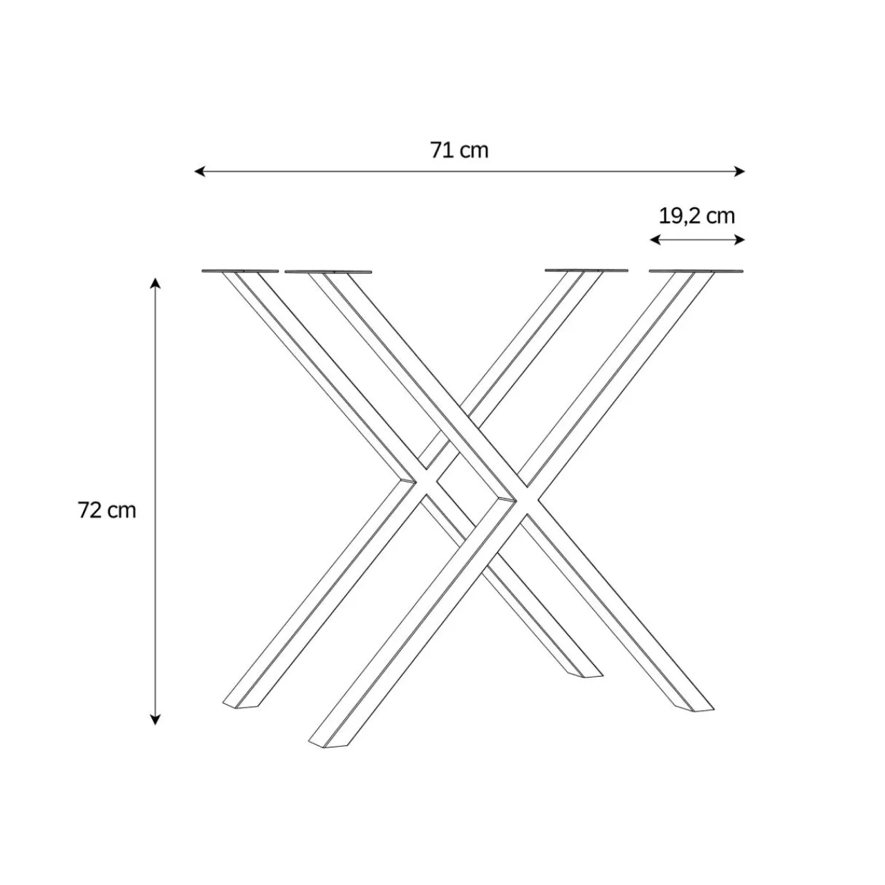 Stoły|FORTE Nogi metalowe typu X do stołu MODUL