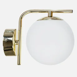 Kinkiety|domiluce Nowoczesny kinkiet kula biało-złoty AURORA