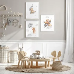 Dekoracje|Obrazy I Dekoracje Ścienne| Obraz do pokoju dziecięcego miś TEDDY BEAR III 43x53 cm