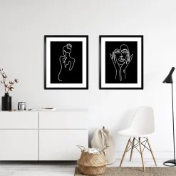 Obraz Line Art Twarz LINEAR II 43x53 cm