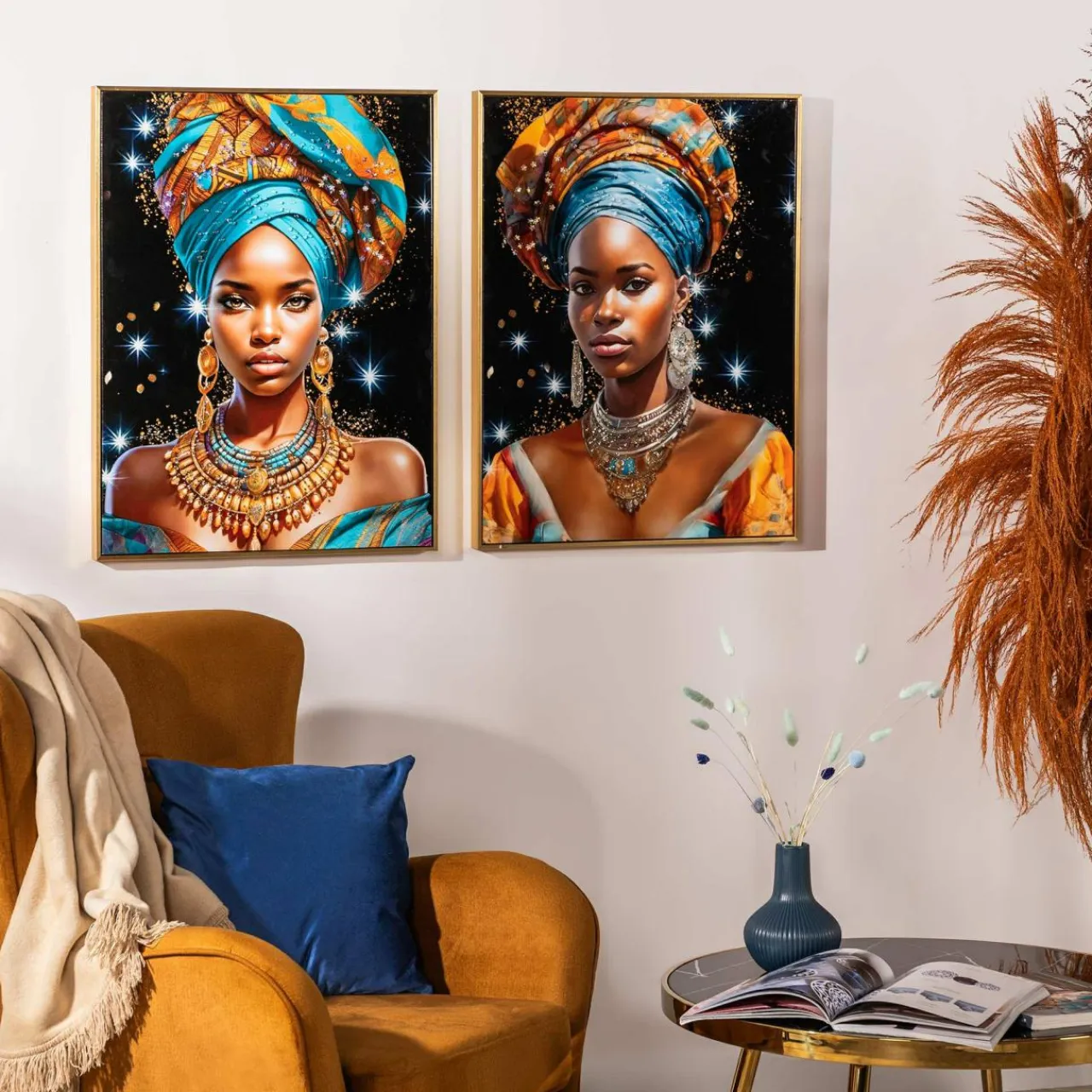 inny Obraz na płótnie kolorowy AFRYKA KOBIETA I 62x82 cm