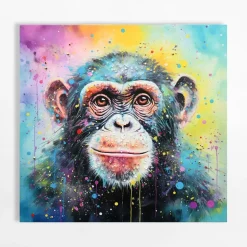 Obrazy I Dekoracje Ścienne|inny Obraz na płótnie kolorowy MAŁPA 60x60 cm