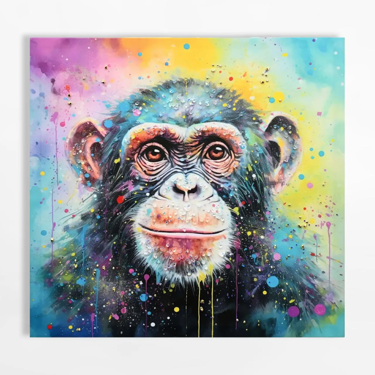 Obrazy I Dekoracje Ścienne|inny Obraz na płótnie kolorowy MAŁPA 60x60 cm