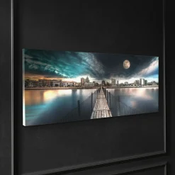 Obraz na płótnie MOON CITY 60x150 cm