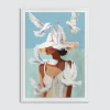 inny Obraz w białej ramie LADY DOVES 70x100 cm