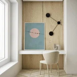 Obrazy I Dekoracje Ścienne|inny Obraz w brązowej ramie MOON BIRDS 70x100 cm