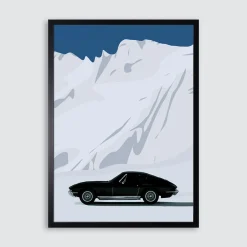 Obrazy I Dekoracje Ścienne|inny Obraz w czarnej ramie CAR IN THE MOUNTAINS 50x70 cm