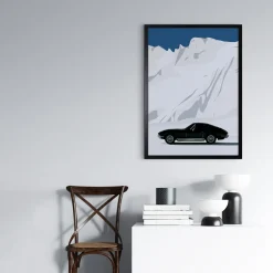 Obrazy I Dekoracje Ścienne|inny Obraz w czarnej ramie CAR IN THE MOUNTAINS 50x70 cm