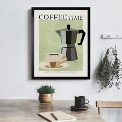 Obrazy I Dekoracje Ścienne|inny Obraz w czarnej ramie COFFE TIME 40x50 cm