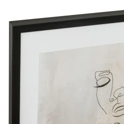 Obraz w czarnej ramie twarz GREY LINEAR 50x70 cm