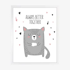 Dzieci Obraz z szarym kotkiem CAT 40x50 cm