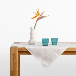 inny Obrus żakardowy w kratę biały CASCADE 85x85 cm