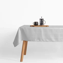 Obrusy, Serwetki I Bieżniki|Obrusy, Serwetki I Bieżniki|inny Obrus żakardowy w kratę jasnoszary CASCADE 140x220 cm