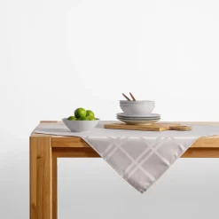 inny Obrus żakardowy w kratę jasnoszary CASCADE 85x85 cm