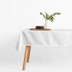 inny Obrus żakardowy w liście miłorzębu biały GINA 110x160 cm