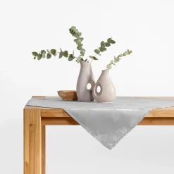 Obrusy, Serwetki I Bieżniki|Obrusy, Serwetki I Bieżniki|inny Obrus żakardowy w liście miłorzębu szary GINA 85x85 cm