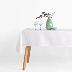 inny Obrus żakardowy w listki biały ACACIA 140x240 cm