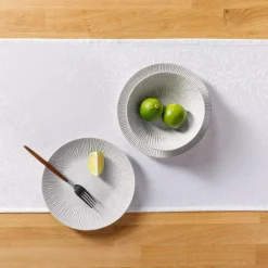 Obrusy, Serwetki I Bieżniki|Obrusy, Serwetki I Bieżniki|inny Obrus żakardowy w listki biały ACACIA 40x120 cm