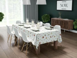 Obrus w kwiaty wiosenny biały 140x200 cm