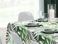 Obrus w liście monstery 140x240 cm