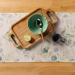 Obrusy, Serwetki I Bieżniki|Obrusy, Serwetki I Bieżniki|inny Obrus z lnem w liście GARDENA 40x120 cm