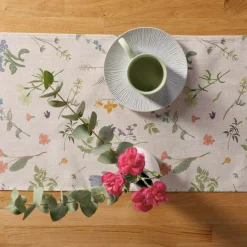 inny Obrus z lnem w polne kwiaty GARDENA 40x120 cm