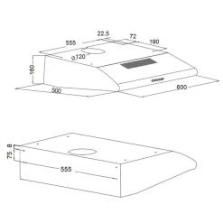 ZHEF Okap podszafkowy czarny OKPZH14EF