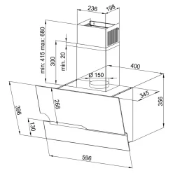 Okapy|ZHEF Okap przyścienny OKPZH02EF