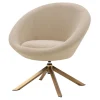 Okrągły fotel obrotowy MABUN beżowy