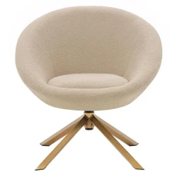 Okrągły fotel obrotowy MABUN beżowy