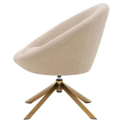 Okrągły fotel obrotowy MABUN beżowy
