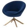 Okrągły fotel obrotowy MABUN granatowy