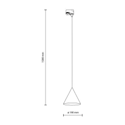 Szynoprzewody|Spoty Montowane Na Szynie|TK Tomasz Krywult Oprawa na szynoprzewód wisząca miętowa TRACER CONO