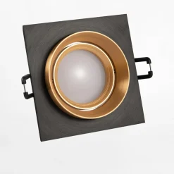Spoty Wpuszczane|inny Oprawa podtynkowa LIKA Q kwadratowa czarna złota