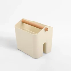 Akcesoria Łazienkowe|Akcesoria Łazienkowe|inny Organizer łazienkowy kremowy 17,5x12x14,7 cm