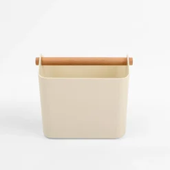 Akcesoria Łazienkowe|Akcesoria Łazienkowe|inny Organizer łazienkowy kremowy 17,5x12x14,7 cm