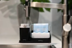 Vialli Design Organizer kuchenny z dozownikiem czarny LIVIO DUO