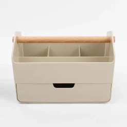 Akcesoria Łazienkowe|Akcesoria Łazienkowe|inny Organizer z szufladą beżowy 23x14,5x14,5 cm
