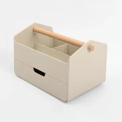 Akcesoria Łazienkowe|Akcesoria Łazienkowe|inny Organizer z szufladą beżowy 23x14,5x14,5 cm