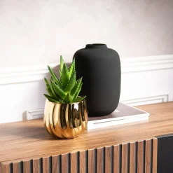 Donice, Osłonki I Kwietniki| Osłonka na doniczkę glamour złota 13 cm