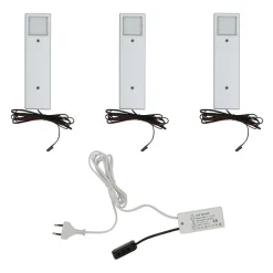 Oświetlenie 3-punktowe NOTOS z zasilaczem do mebli BASIC PLUS, barwa ciepła