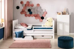 Panele Ścienne|Frizy Panel tapicerowany FIBI HEXAGON 20x20, różowy