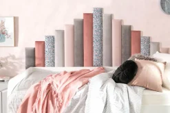 Panele Ścienne|Frizy Panel tapicerowany FIBI PROSTOKĄT 90x15, platynowy