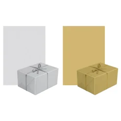 Pakowanie Prezentów|Paw Papier do pakowania NEUTRAL SILVER/GOLD MIX 70x200 cm