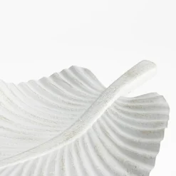 inny Patera dekoracyjna biała LIŚĆ 35 cm