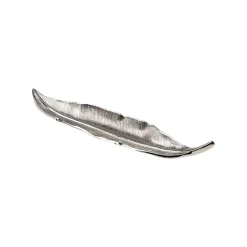 Patery Dekoracyjne| Patera dekoracyjna srebrna LIŚC 49 cm