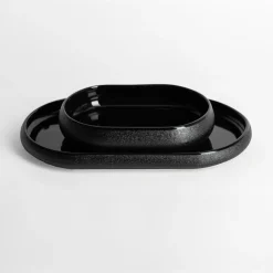 Miski, Patery I Półmiski|inny Patera owalna czarna 26,8 cm