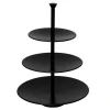 Patera piętrowa na ciasto i owoce 3 poziomy czarna 34 cm