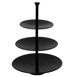 Patera piętrowa na ciasto i owoce 3 poziomy czarna 34 cm