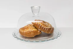 Miski, Patery I Półmiski| Patera szklana z kloszem PATISSERIE 24 cm